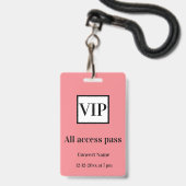 eenvoudig vip al het geval van het toegangspasconc badge (Voorzijde met lanyard)