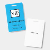 eenvoudig vip al het geval van het toegangspasconc badge (Voor- en achterkant)