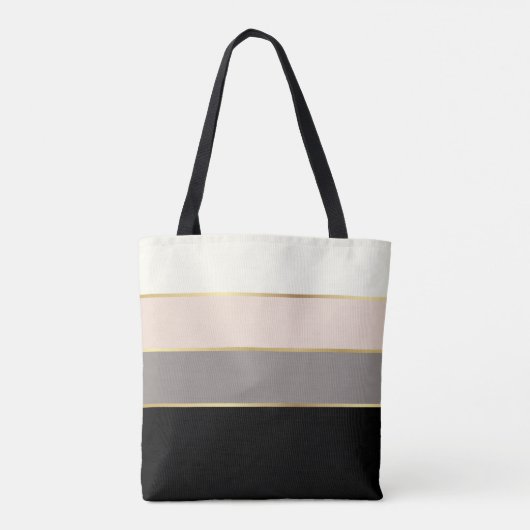 Eenvoudig virtueel Stripes-patroon met Jouw naam Tote Bag (Achterkant)