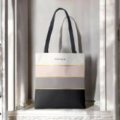 Eenvoudig virtueel Stripes-patroon met Jouw naam Tote Bag