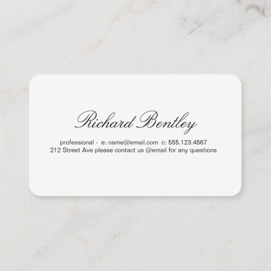 Eenvoudig Visitekaartje (Achterkant)