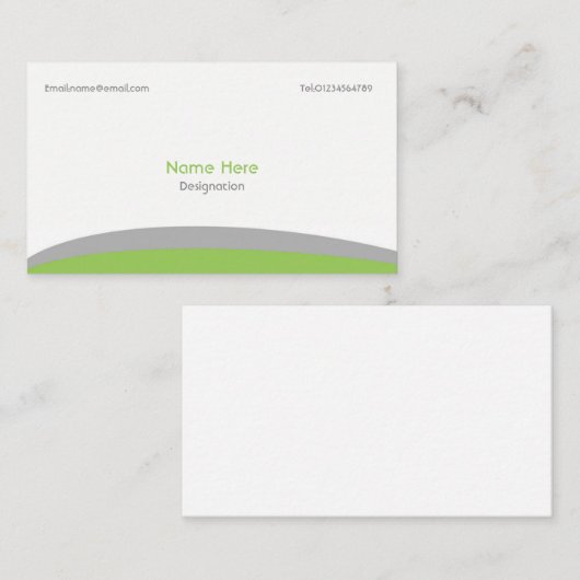 Eenvoudig Visitekaartje - groen en grijs (Voorkant / Achterkant)