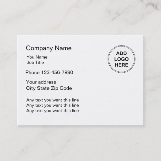 Eenvoudig Visitekaartje groot formaat (Voorkant)