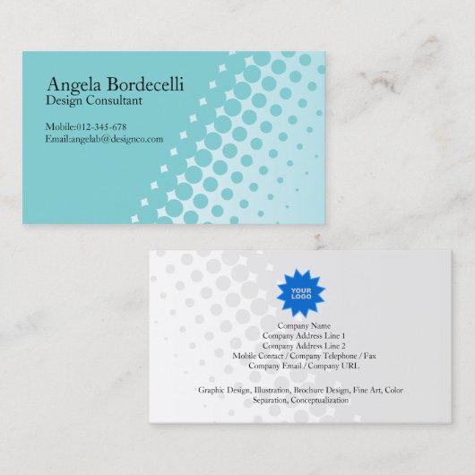 Eenvoudig Visitekaartje Halftoon Stippen (Voorkant / Achterkant)