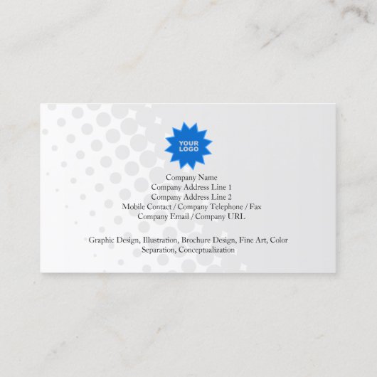 Eenvoudig Visitekaartje Halftoon Stippen (Achterkant)