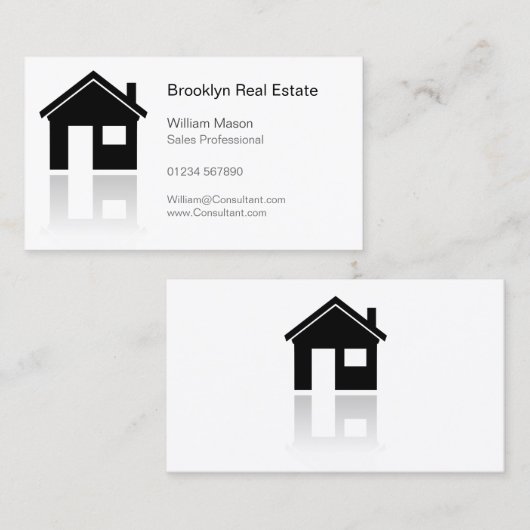 Eenvoudig Visitekaartje Home Icon Realtor (Voorkant / Achterkant)