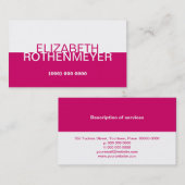 Eenvoudig Visitekaartje magenta-paneel (Voorkant / Achterkant)