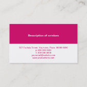 Eenvoudig Visitekaartje magenta-paneel (Achterkant)