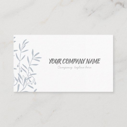 Eenvoudig visitekaartje met boomtak, bladeren, oli (Achterkant)
