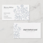 Eenvoudig visitekaartje met boomtak, bladeren, oli (Voorkant / Achterkant)