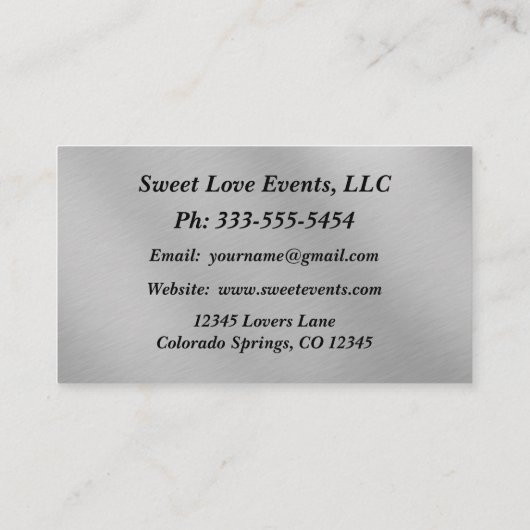 Eenvoudig Visitekaartje met een zwarte zilveren br (Achterkant)