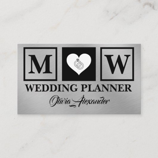 Eenvoudig Visitekaartje met een zwarte zilveren br (Voorkant)