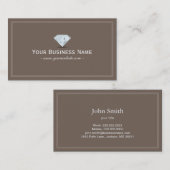 Eenvoudig Visitekaartje met platte diamant (Voorkant / Achterkant)