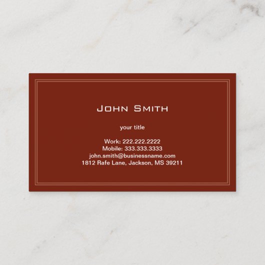 Eenvoudig Visitekaartje met platte paarden (rood) (Achterkant)