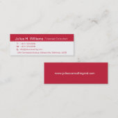 Eenvoudig visitekaartje met rode en witte roze rug (Voorkant / Achterkant)