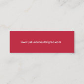 Eenvoudig visitekaartje met rode en witte roze rug (Achterkant)