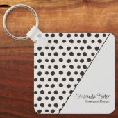 Eenvoudig Visitekaartje met vingerafdrukken Sleutelhanger (Voorkant)