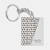 Eenvoudig Visitekaartje met vingerafdrukken Sleutelhanger (Voorkant Links)