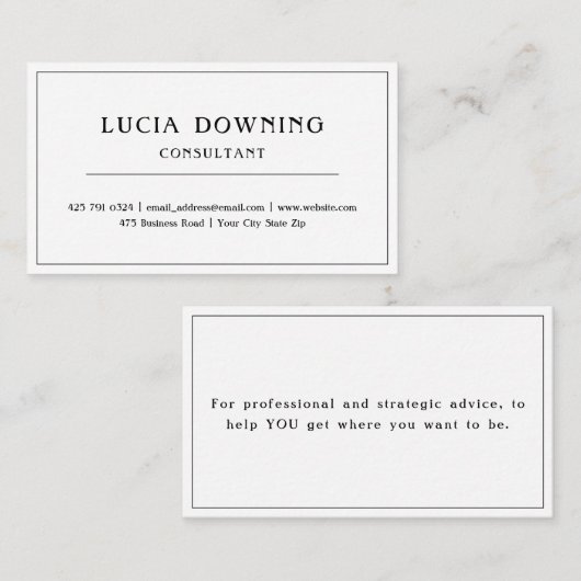 Eenvoudig Visitekaartje met witte en zwarte rand (Voorkant / Achterkant)