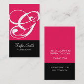 Eenvoudig Visitekaartje monogram (magenta) (Voorkant / Achterkant)