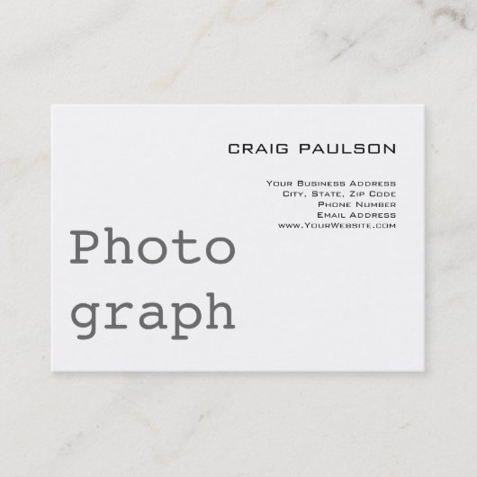 Eenvoudig Visitekaartje Trend Cute Plain White Chu (Voorkant)