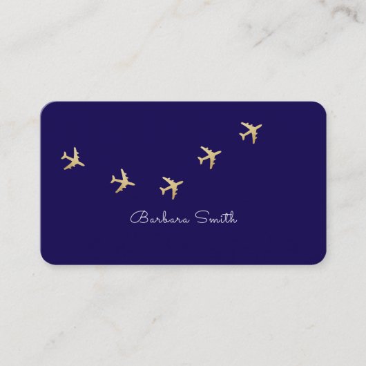 Eenvoudig Visitekaartje voor een reisagent BLUE (Voorkant)