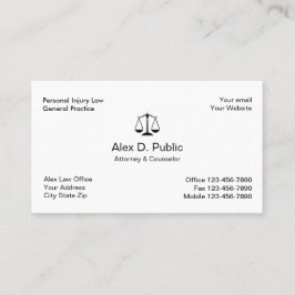 Eenvoudig Visitekaartje voor openbare aanklager