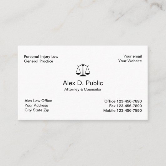 Eenvoudig Visitekaartje voor openbare aanklager (Voorkant)