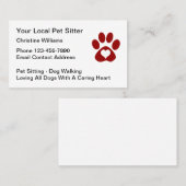 Eenvoudig Visitekaartje voor Pet Care (Voorkant / Achterkant)