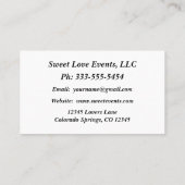 Eenvoudig Visitekaartje voor zwarte en witte bruil (Achterkant)