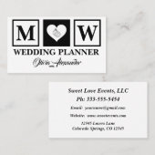 Eenvoudig Visitekaartje voor zwarte en witte bruil (Voorkant / Achterkant)