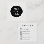 Eenvoudig Visitekaartje voor zwarte en witte socia (Voorkant / Achterkant)