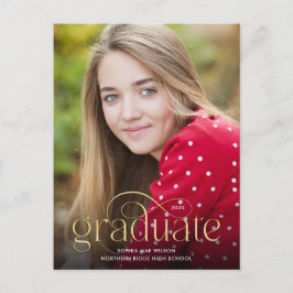 Eenvoudig Vlaams, minimaal Gold Type foto-Afstuder Briefkaart