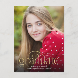 Eenvoudig Vlaams, minimaal Gold Type foto-Afstuder Briefkaart