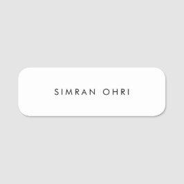 Eenvoudig vlakwit naamplaatje