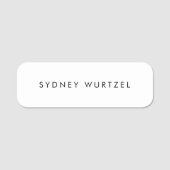 Eenvoudig vlakwit naamplaatje (Voorkant)