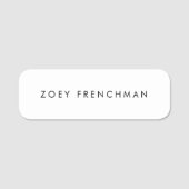 Eenvoudig vlakwit naamplaatje (Voorkant)