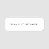 Eenvoudig vlakwit naamplaatje (Voorkant)