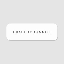 Eenvoudig vlakwit naamplaatje