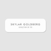 Eenvoudig vlakwit naamplaatje (Voorkant)