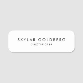 Eenvoudig vlakwit naamplaatje