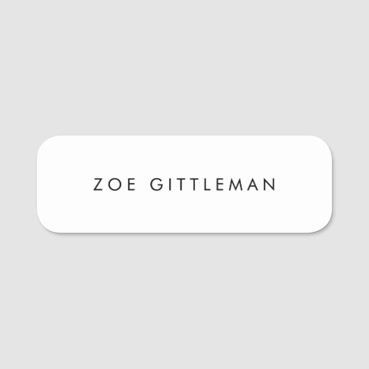 Eenvoudig vlakwit naamplaatje (Voorkant)