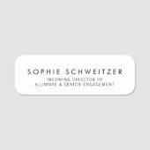 Eenvoudig vlakwit naamplaatje (Voorkant)