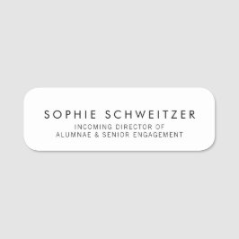 Eenvoudig vlakwit naamplaatje