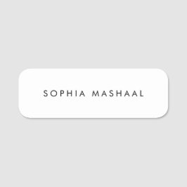 Eenvoudig vlakwit naamplaatje