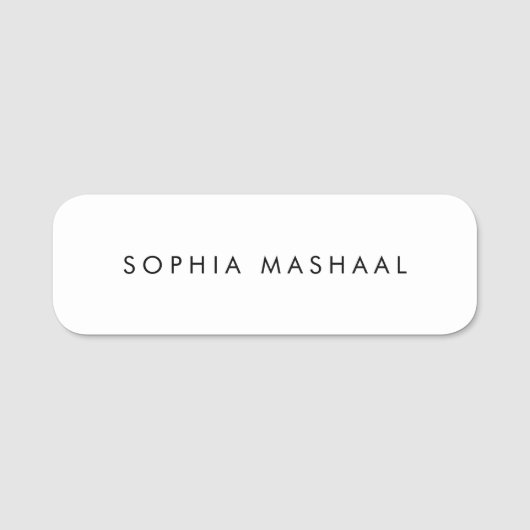 Eenvoudig vlakwit naamplaatje (Voorkant)