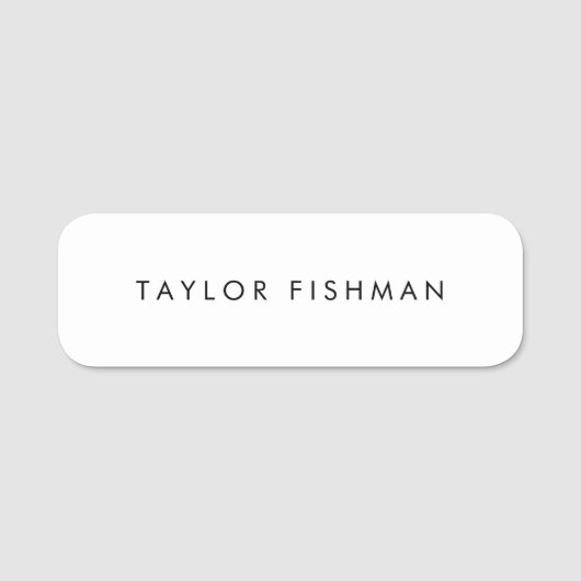 Eenvoudig vlakwit naamplaatje (Voorkant)