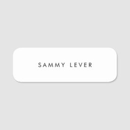 Eenvoudig vlakwit naamplaatje