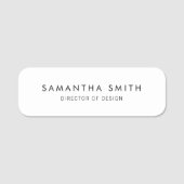 Eenvoudig vlakwit naamplaatje (Voorkant)