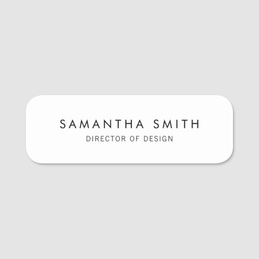 Eenvoudig vlakwit naamplaatje (Voorkant)